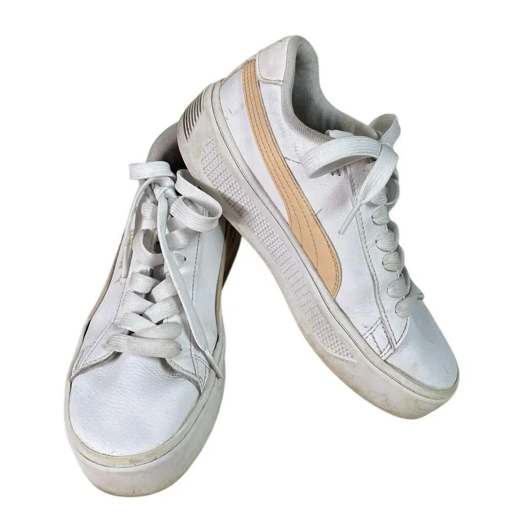 PUMA Smash Platform 3.0 Women’s Sneakers Style 390758-03 Peach White Size 7